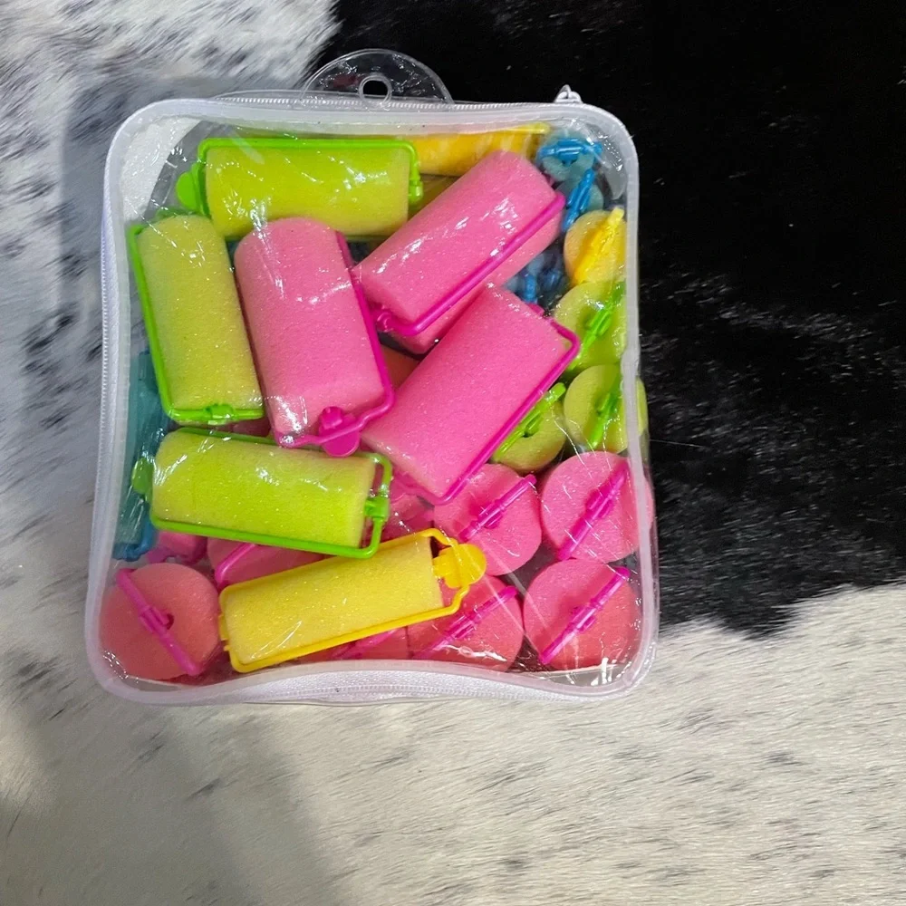 Conair Foam Rollers Soft Bouncy Curls Foam Hair Rollers, For Sleep, Neon, 48 Ct.